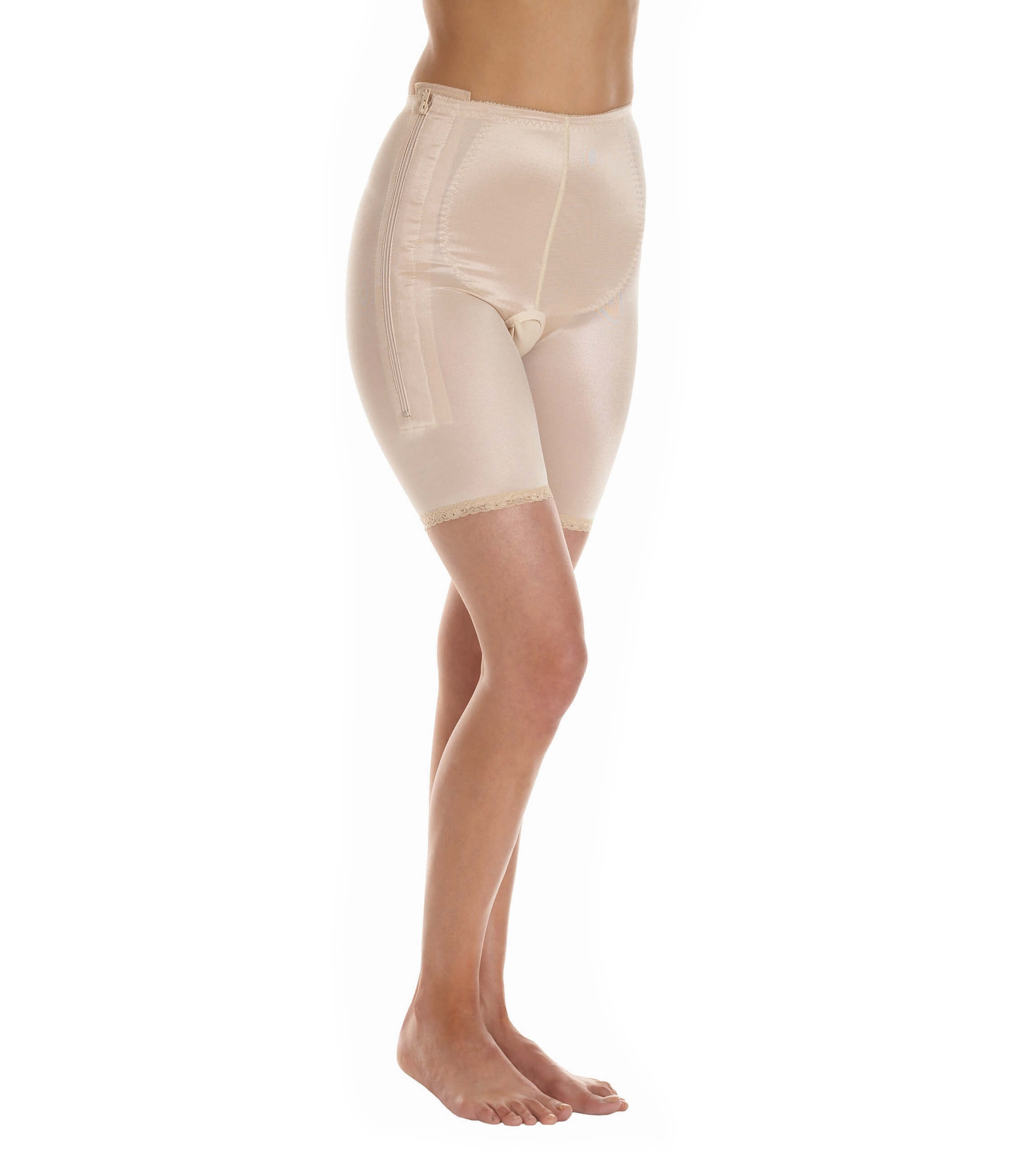 Female, Pants, Mid thigh, Waist, Normal Support, side Zip, Open crotch